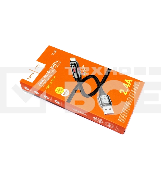 Кабель USB HOCO U136 Prize, USB - Lightning, 2.4А, 1.2м, черный