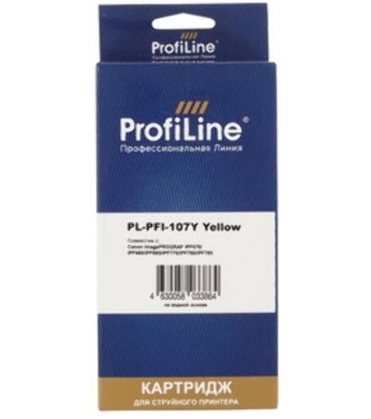 Картридж струйный ProfiLine PL-PFI-107Y для принтеров Canon IPF670/IPF680/IPF685/IPF770/IPF780/IPF785 с чернилами Yellow