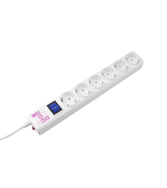 Ф-удлинитель, PC 10м 6р, бел. 16А, (3*1,5) SPG6-16-10M