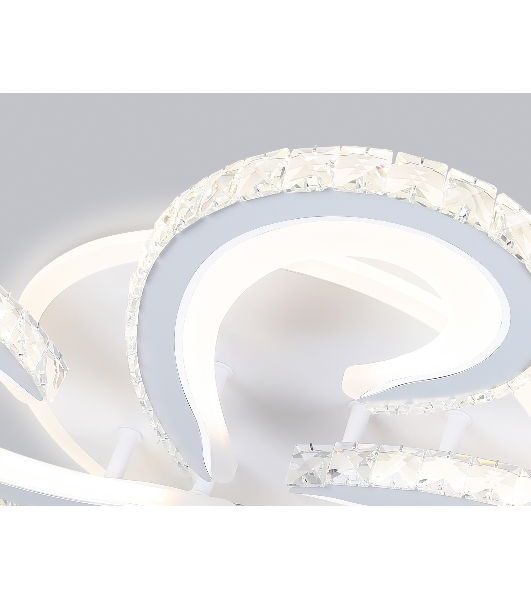 Потолочный светодиодный светильник Ambrella light FA1702/4 WH/CH белый/хром 121W 3000K-6400K 560*560*90 (ПДУ РАДИО 2.4G)