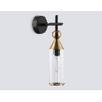 Настенный светильник Ambrella light LH55260 BK/BS/CL черный/латунь/прозрачный E14 max 40W 140*80*310, фото5