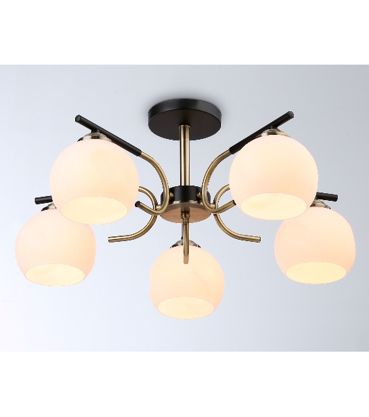 Светильник Ambrella light TR303312/5 BK/SB/FR черный/бронза/белый матовый E27*5 max 60W D560*250