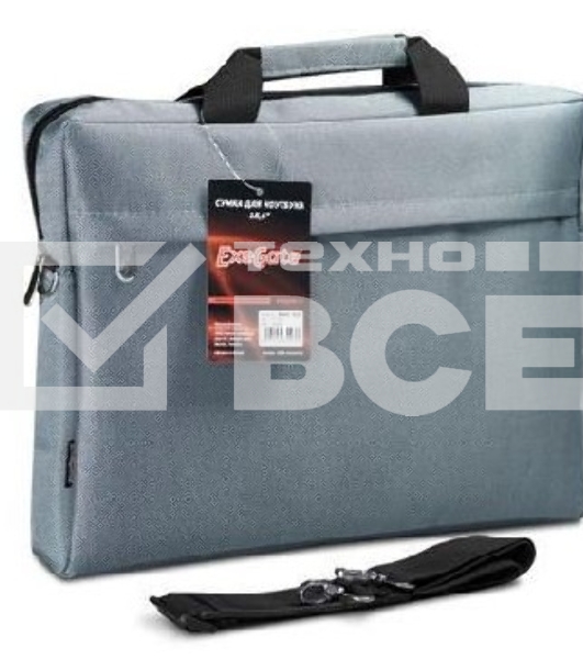 Сумка ExeGate EX205136RUS Start S15 Grey, серая, полиэстер, для ноутбуков до 15.6