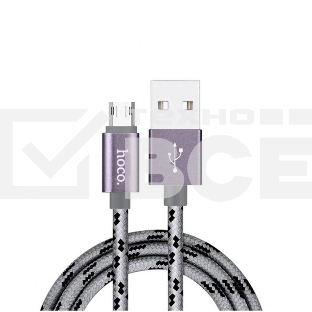 Кабель USB 2.0 hoco X2 текстильная оплетка, AM/microBM, матовый, 1м