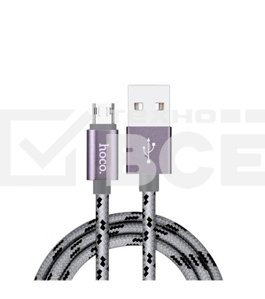 Кабель USB 2.0 hoco X2 текстильная оплетка, AM/microBM, матовый, 1м