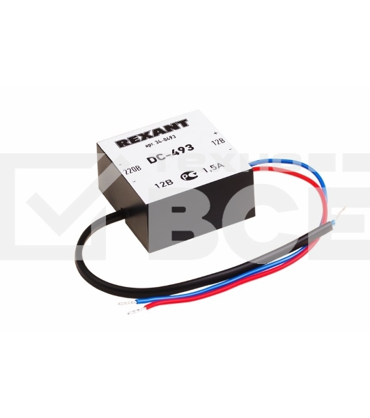 Блок питания стабилизированный Rexant 12В, 1,5А, уличная установка DC-493