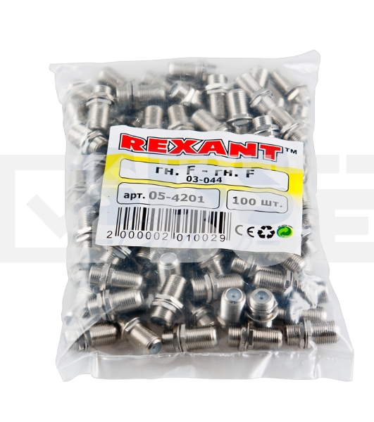 Переход гнездо F-гнездо F «Бочка» с кольцом Rexant