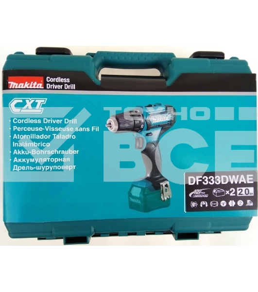 Дрель-шуруповерт Makita DF333DWAE Аккумуляторная, Кейс