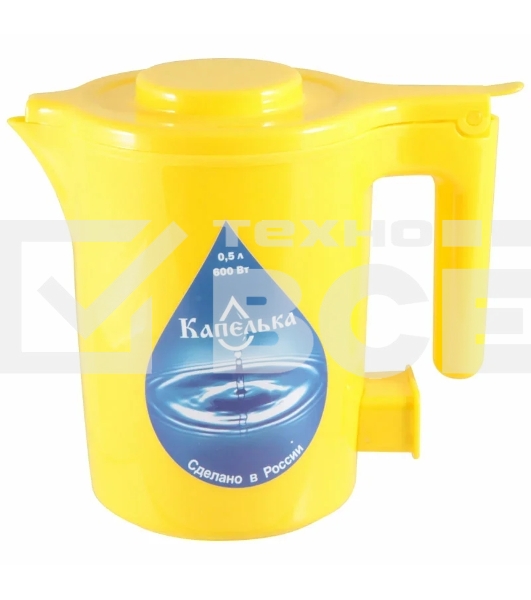 Чайник электрический Капелька, желтый
