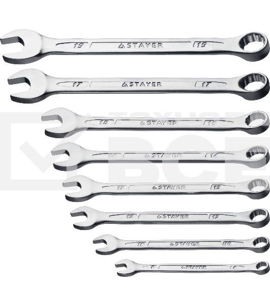 Набор комбинированных гаечных ключей Stayer 8 шт 8 - 19 мм HERCULES 27085-H8_z01