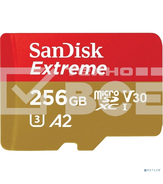 Флеш карта microSD 256GB SanDisk microSDXC Class 10 UHS-I A2 C10 V30 U3 Extreme 190MB/s