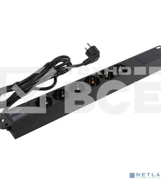 Блок розеток горизонтальный ExeGate ServerPro PDU-19H603 Al-6S-EU2.5, 19