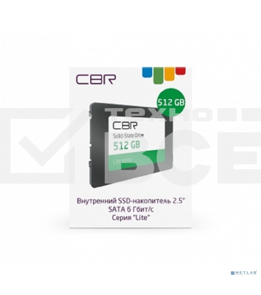 Накопитель SSD CBR, 512Gb, SATA III, 2.5
