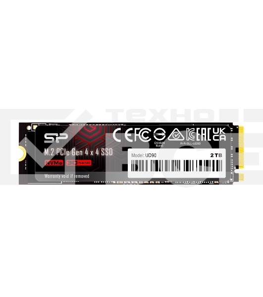 Накопитель SSD Silicon Power M-Series UD90, 2Tb, PCIe 4.0 x4, M.2 2280, NVMe, R/W 5000/4800