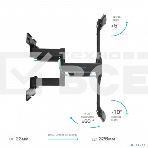 Кронштейн для телевизора Kromax Ultra Slim-101 черный, 4 шт/уп. Кр. стал. наст. для TV 21'-70', max 45 кг, накл. +5°-10°, пов. ±60° от ст. 23-326 мм, max VESA 400x400 мм., фото 1