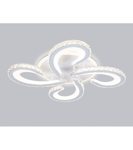 Потолочный светодиодный светильник Ambrella light FA1702/4 WH/CH белый/хром 121W 3000K-6400K 560*560*90 (ПДУ РАДИО 2.4G)