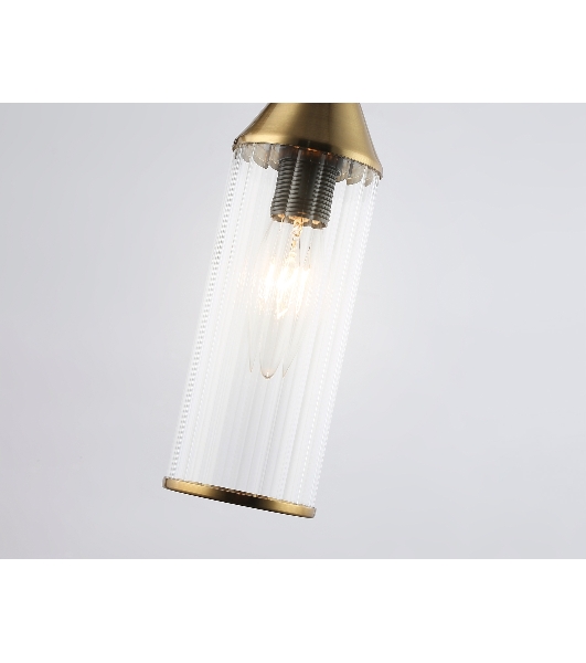 Настенный светильник Ambrella light LH55260 BK/BS/CL черный/латунь/прозрачный E14 max 40W 140*80*310