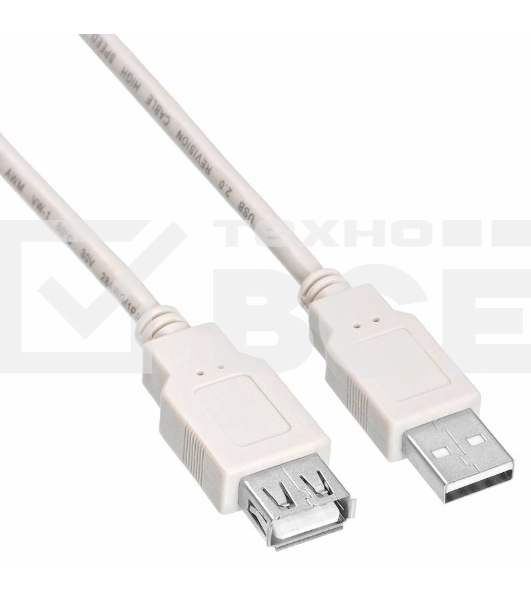 Кабель-удлинитель USB2.0 Buro USB2.0-AM-AF-0,75M USB A (m)/USB A (f) 0.75м