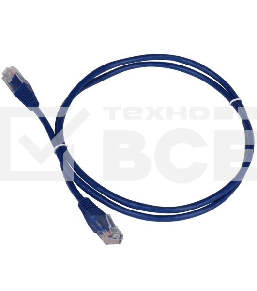 Патч-корд TWT UTP кат.5e, с заливными колпачками, 0.15 м, синий