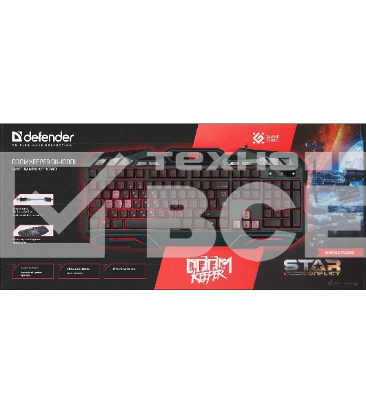Клавиатура Defender Doom Keeper GK-100DL RUпроводная, USB, чёрный