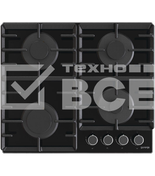 Встраиваемая варочная панель Gorenje Газовая варочная панель на закаленном стекле, Габаритные размеры (шхвхг): 60 × 13.6 × 52 см  Газ-контроль
