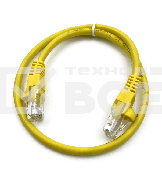 Патч-корд Buro cat5E molded 0.5м желтый RJ-45 (m)-RJ-45 (m)