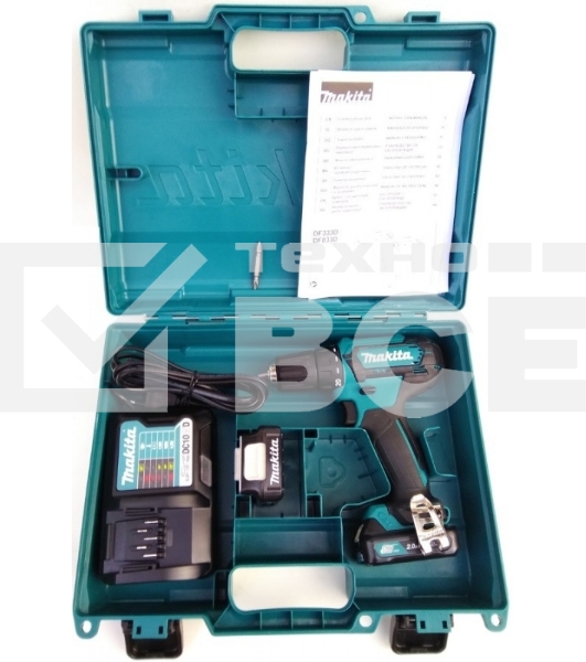 Дрель-шуруповерт Makita DF333DWAE Аккумуляторная, Кейс
