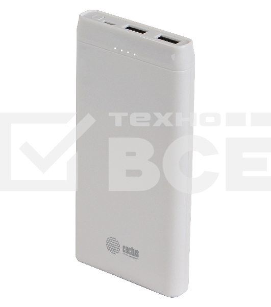 Портативный аккумулятор Cactus CS-PBFSMT-10000 10000mAh 2.1A 2xUSB белый
