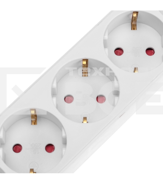 Удлинитель STANDARD 5 гнезд, 1,5м, 3х1,0мм², с/з, с выключателем, 2 USB, белый Rexant