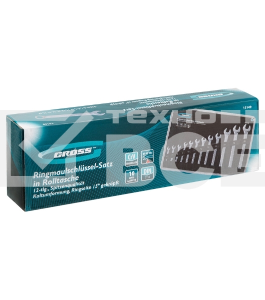 Набор комбинированных ключей Gross 15149 (6-22мм) 12 шт CrV холодный штамп