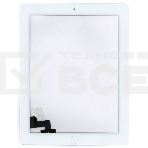 Сенсорное стекло (тачскрин) для iPad 2 (A1395, A1396, A1397), белое с кнопкой OEM, фото3