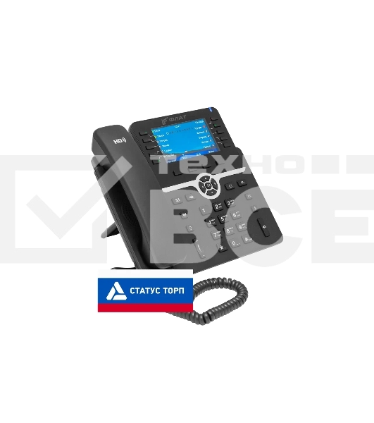 IP-телефон Flat-Phone B10: 20 SIP-аккаунтов, 2 порта 10/100/1000BASE-T (RJ-45), ЖК-дисплей, PoE, адаптер питания 220В, ТОРП