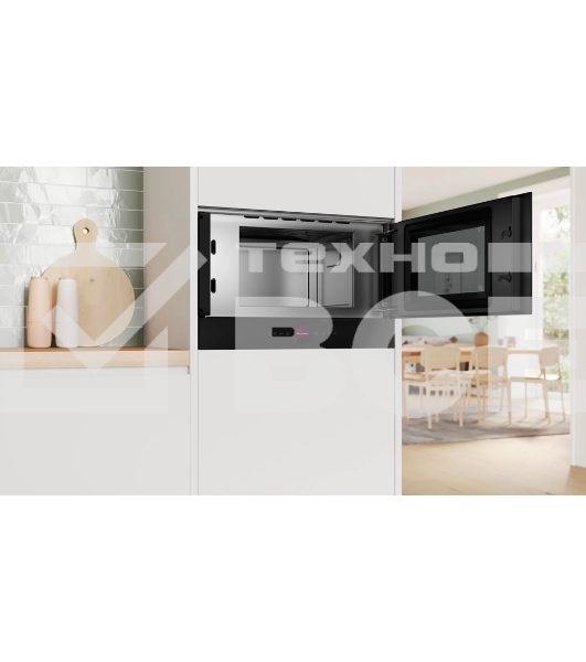 Микроволновая печь встраиваемая Bosch BFR9221B1 чёрный, 21 л, 900 Вт, переключатели - поворотный механизм/сенсор
