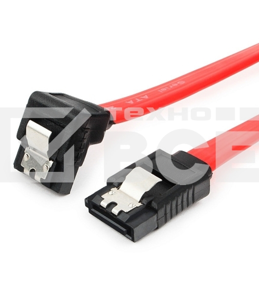 Кабель интерфейсный SATA Cablexpert CC-SATAM-DATA90-0.8M, 80см, угловой разъем, 7pin/7pin, защелка, пакет