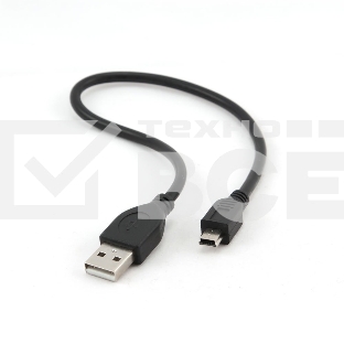 Кабель Gembird CCP-USB2-AM5P-1 USB 2.0 кабель PRO для соед. 0,3м AM/miniBM  позол.конт., черный 