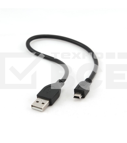 Кабель Gembird CCP-USB2-AM5P-1 USB 2.0 кабель PRO для соед. 0,3м AM/miniBM  позол.конт., черный 