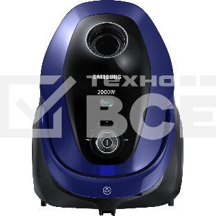 Пылесос Samsung VC20M251AWB синий, 460/2000 Вт, уборка сухая, пылесборник мешок 2.5 л