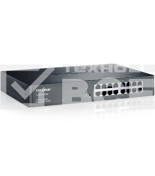 Сетевой коммутатор TP-Link SMB TL-SG1016DE 16-Port Gigabit Easy Smart Switch, 16 10/100/100Mbps RJ45 ports, MTU/Port/Tag-based VLAN, QoS, IGMP Snooping