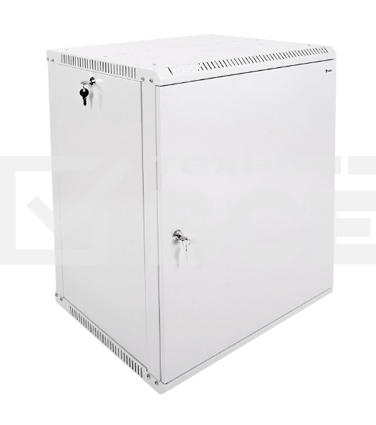 Шкаф настенный ЦМО ШРН-Э-12.500.1 12U 600x520мм пер.дв.стал.лист несъемные бок.пан. серый