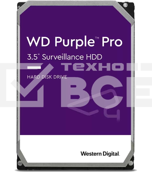 Жесткий диск Western Digital Original SATA-III 12Tb WD121PURP Video Purple Pro (7200rpm) 256Mb 3.5'