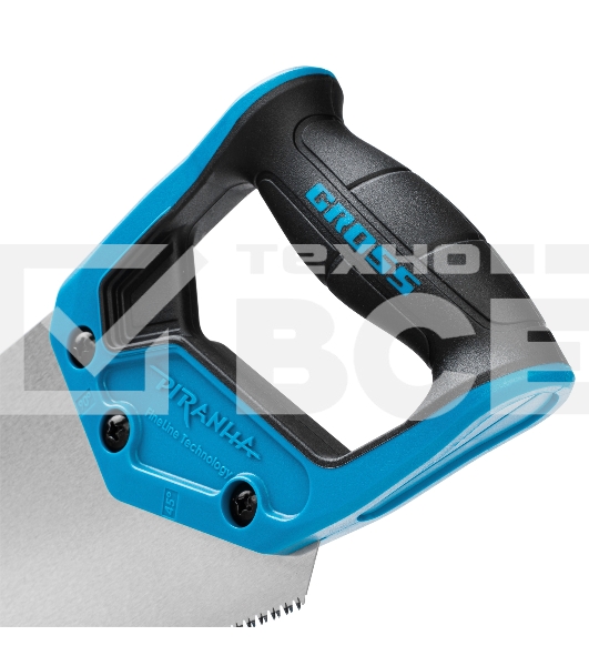 Ножовка по дереву Gross 'PIRANHA', 450 мм, 11-12 TPI, зуб - 3D, каленый зуб, двухкомпонентная рукоять 24103