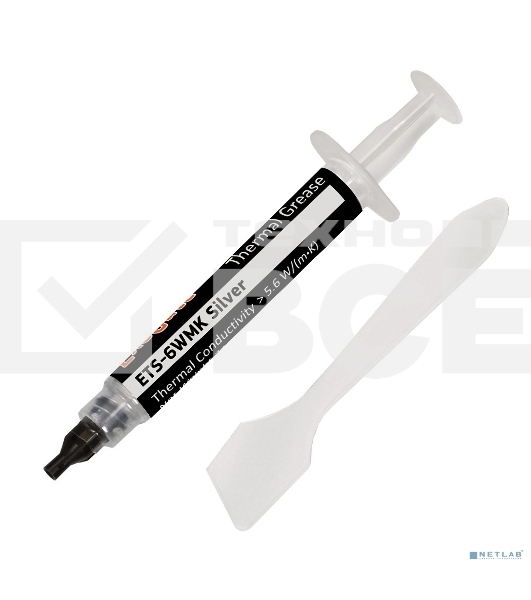 Термопаста ExeGate ETS-6WMK Silver, шприц с лопаткой, 8г