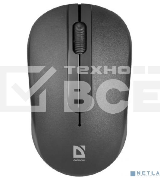 Мышь беспроводная Defender Hit MM-495 черный, 1600 dpi, радиоканал, USB, кнопки - 3