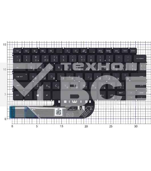 Клавиатура для ноутбука Dell Latitude 3301 черная без рамки