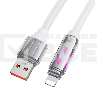 Кабель USB HOCO U136 Prize, USB - Lightning, 2.4А, 1.2м, белый