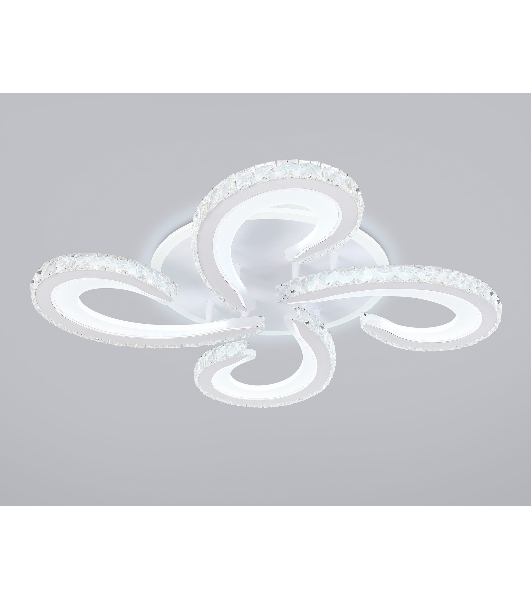 Потолочный светодиодный светильник Ambrella light FA1702/4 WH/CH белый/хром 121W 3000K-6400K 560*560*90 (ПДУ РАДИО 2.4G)
