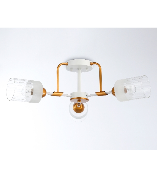 Светильник Ambrella light TR303321/3 WH/GD/CL/FR белый/золото/прозрачный/белый матовый E27*3 max 60W D620*210