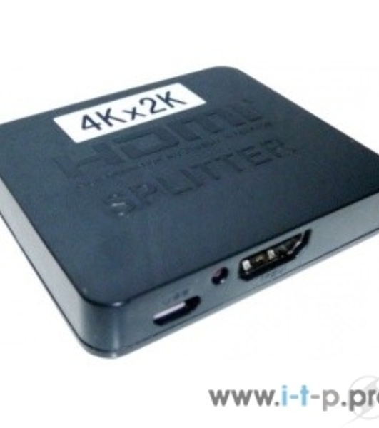Разветвитель HDMI 4K Splitter Orient HSP0102HL, 1->2, HDMI 1.4/3D, UHDTV 4K(3840x2160)/HDTV1080p/1080i/720p, HDCP1.2, питание от USB, пластик.корпус 