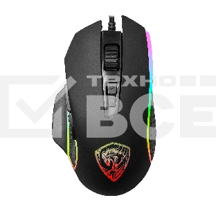 Мышь проводная Qumo Pantheon M50 черный, 3200 dpi, USB, кнопки - 7
