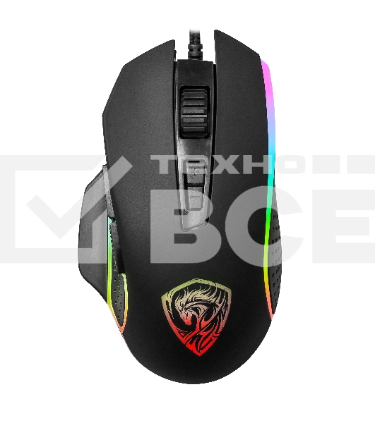 Мышь проводная Qumo Pantheon M50 черный, 3200 dpi, USB, кнопки - 7
